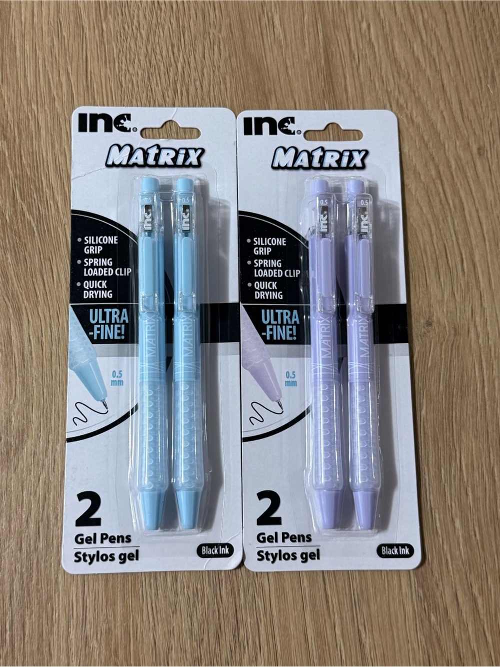 Matix Lavender Gel Pens 2-Pack - 0.5mm Black Ink